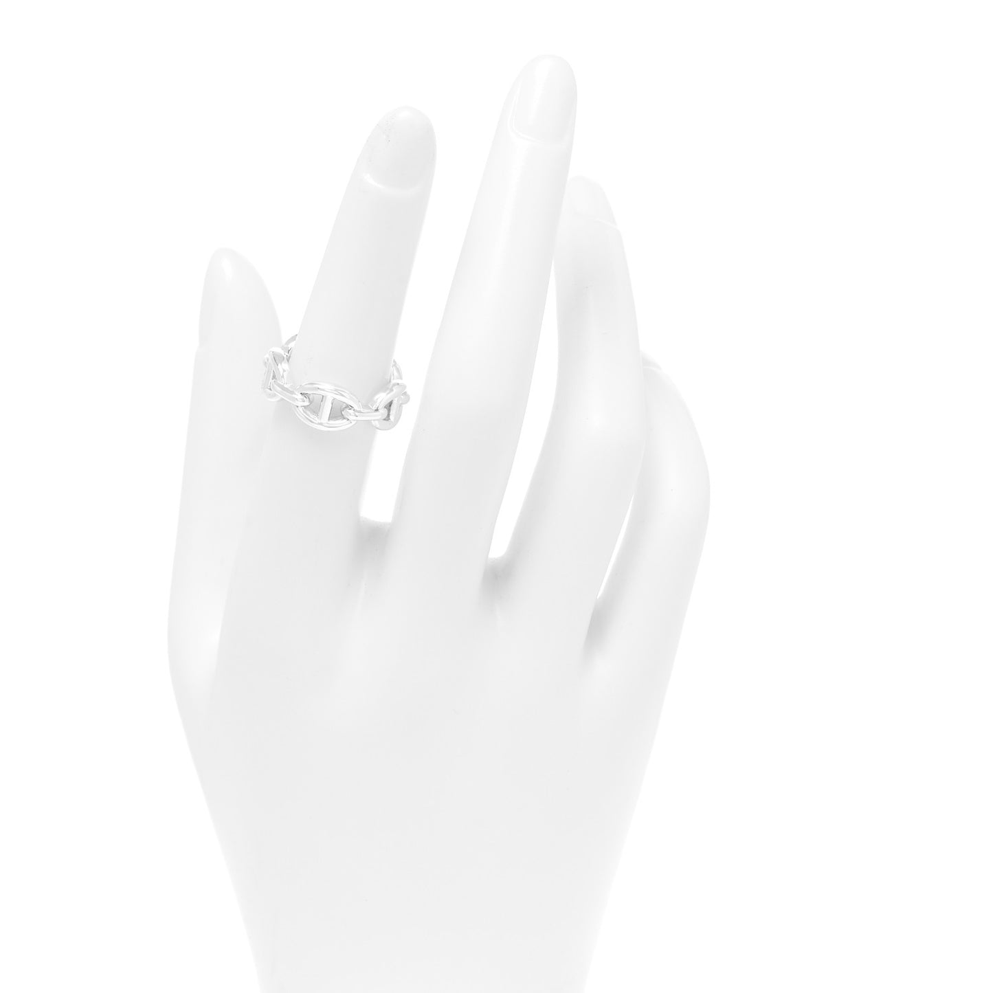Sterling Silver PM Chaine d'Ancre Enchainee Band Ring 52 6
