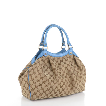 Gucci Monogram Medium Sukey Tote Blue 2 of 19