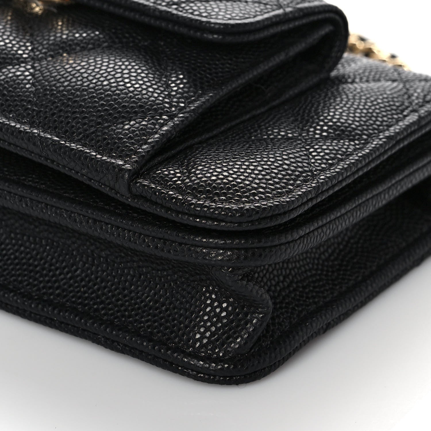 Chanel Caviar Quilted Pocket Twins Clutch With Chain Black 9 of 12