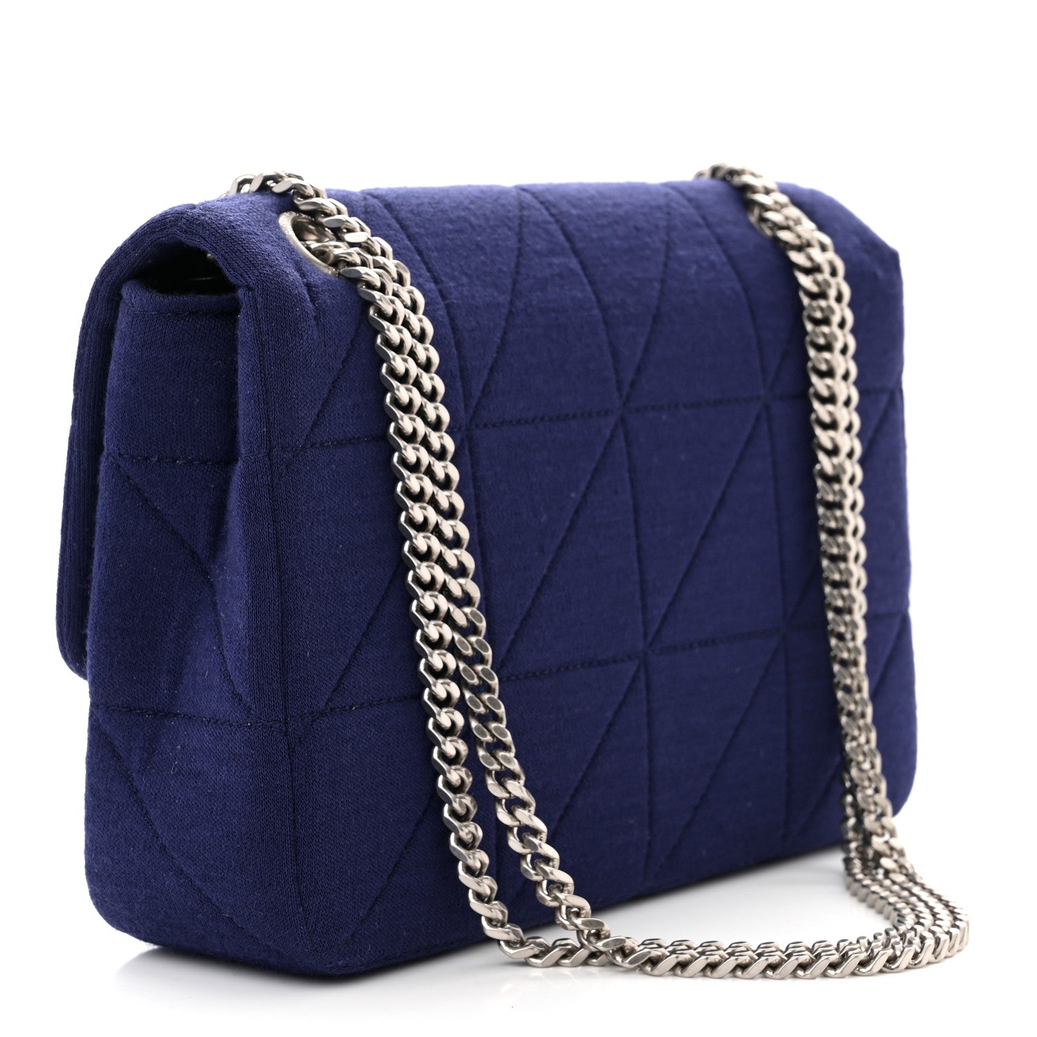 Saint Laurent Jersey Wool Patchwork Monogram Medium Jamie Baguette Purple 3 of 12