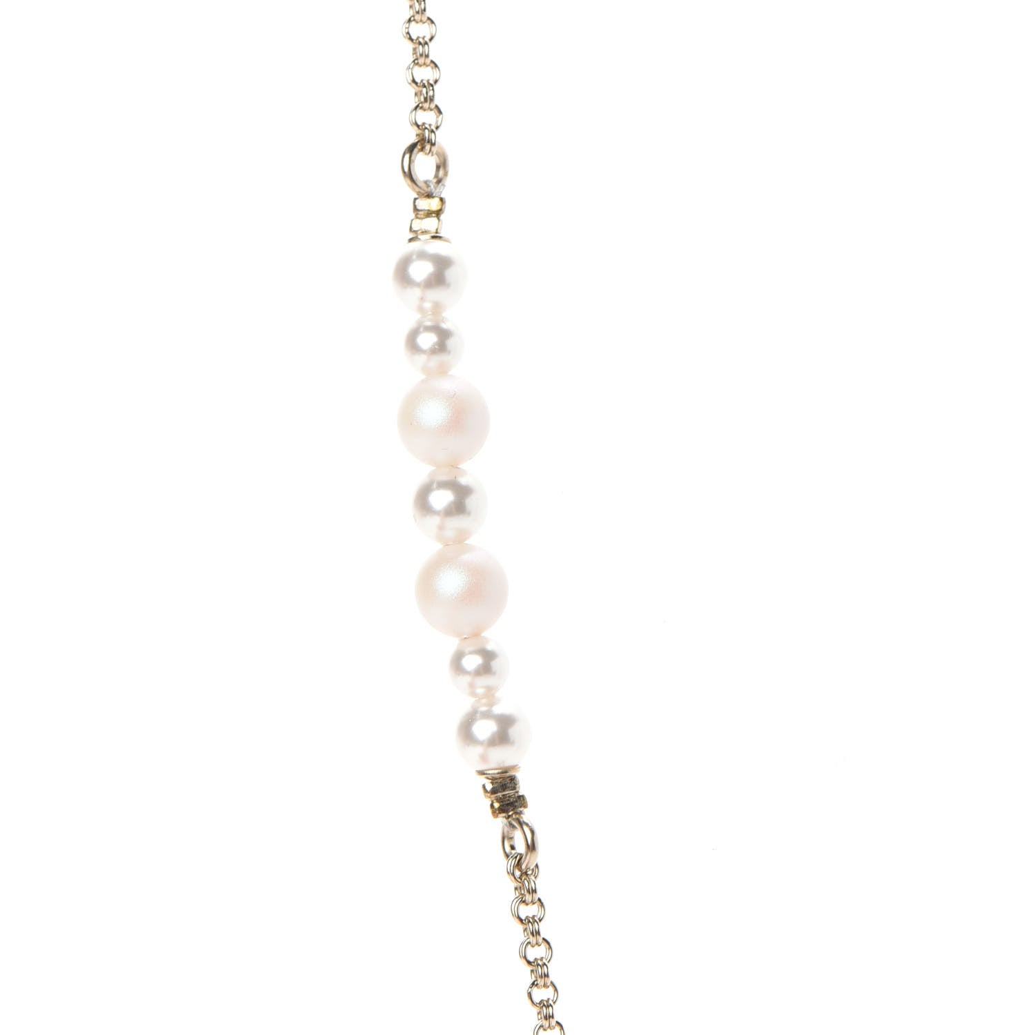 Chanel Pearl CC Pendant Necklace Gold 5 of 8