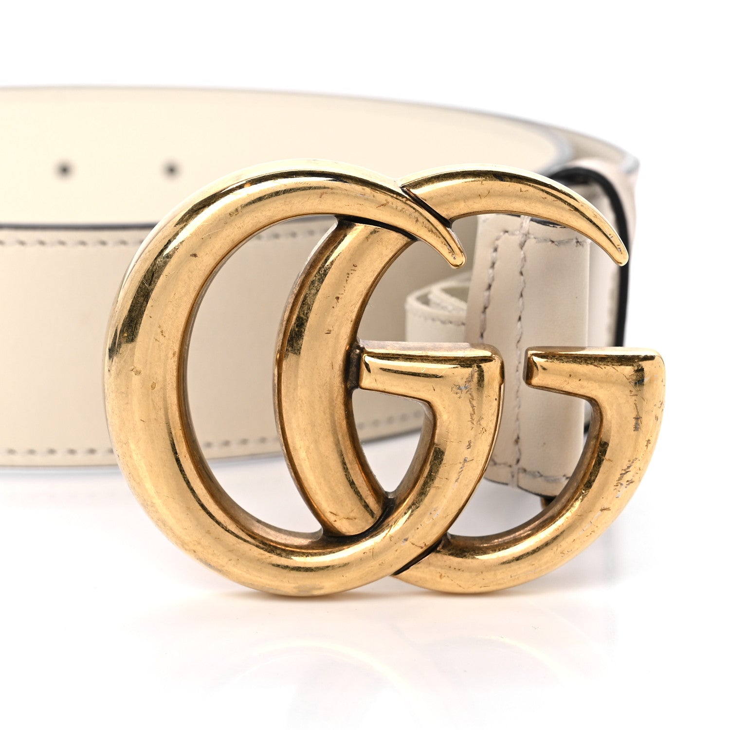 Gucci Calfskin Double G 40mm Belt 95 38 Mystic White 4 of 9