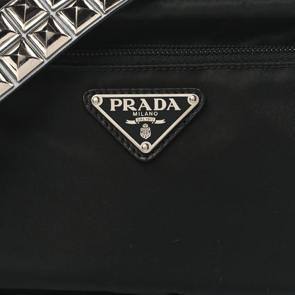 Prada Tessuto Nylon Studded New Vela Shoulder Bag Black Astrale 8 of 10