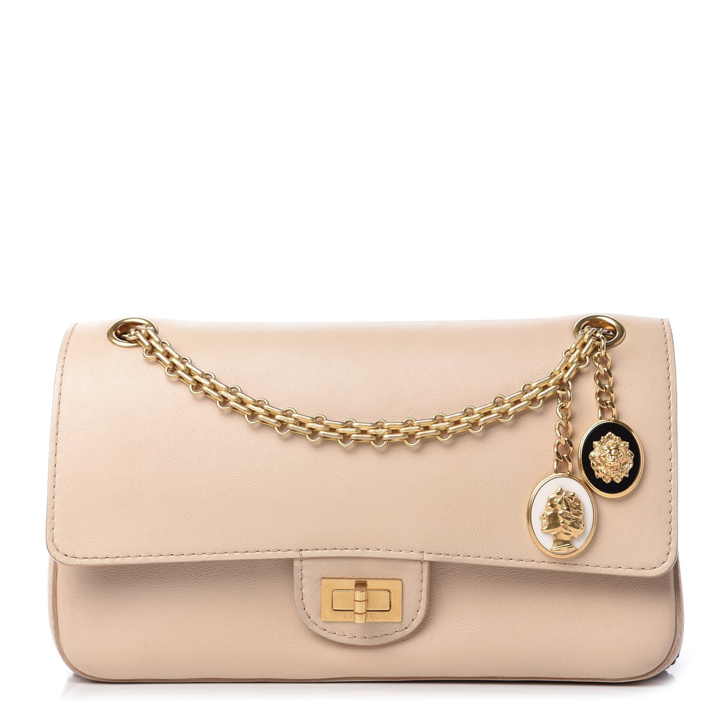 Calfskin Nude 2.55 Medals Reissue 225 Flap Beige