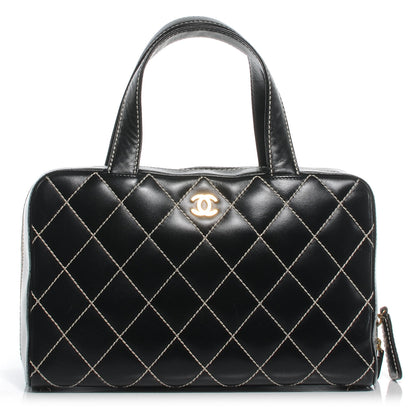 Chanel Leather Diamond Stitch Surpique Handbag Black 1 of 7