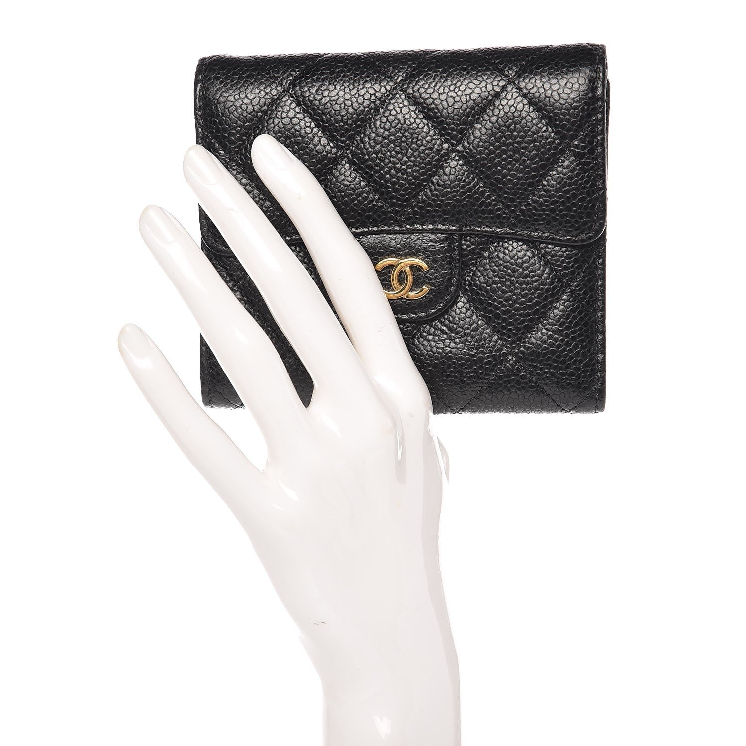 Chanel Caviar Quilted Compact Flap Wallet Black 2 of 8