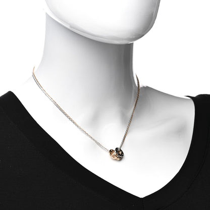 Cartier 18K White Pink Gold Diamond Three Ring LOVE Pendant Necklace 2 of 5