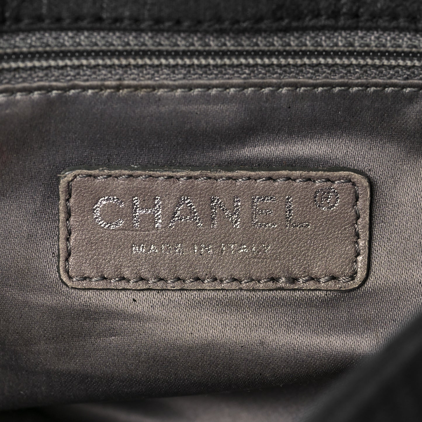 Crinkled Coated Canvas Quilted Flap Black