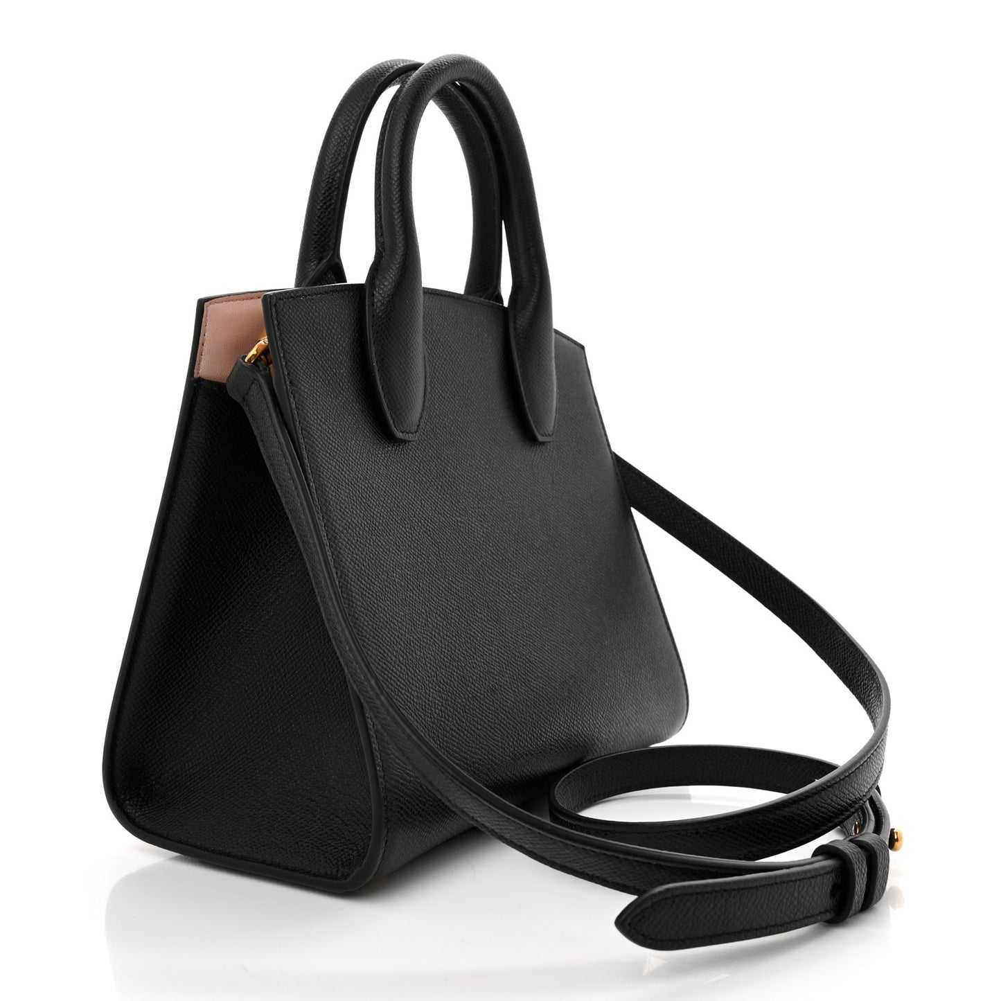 Calfskin Small The Studio Box Bag Black