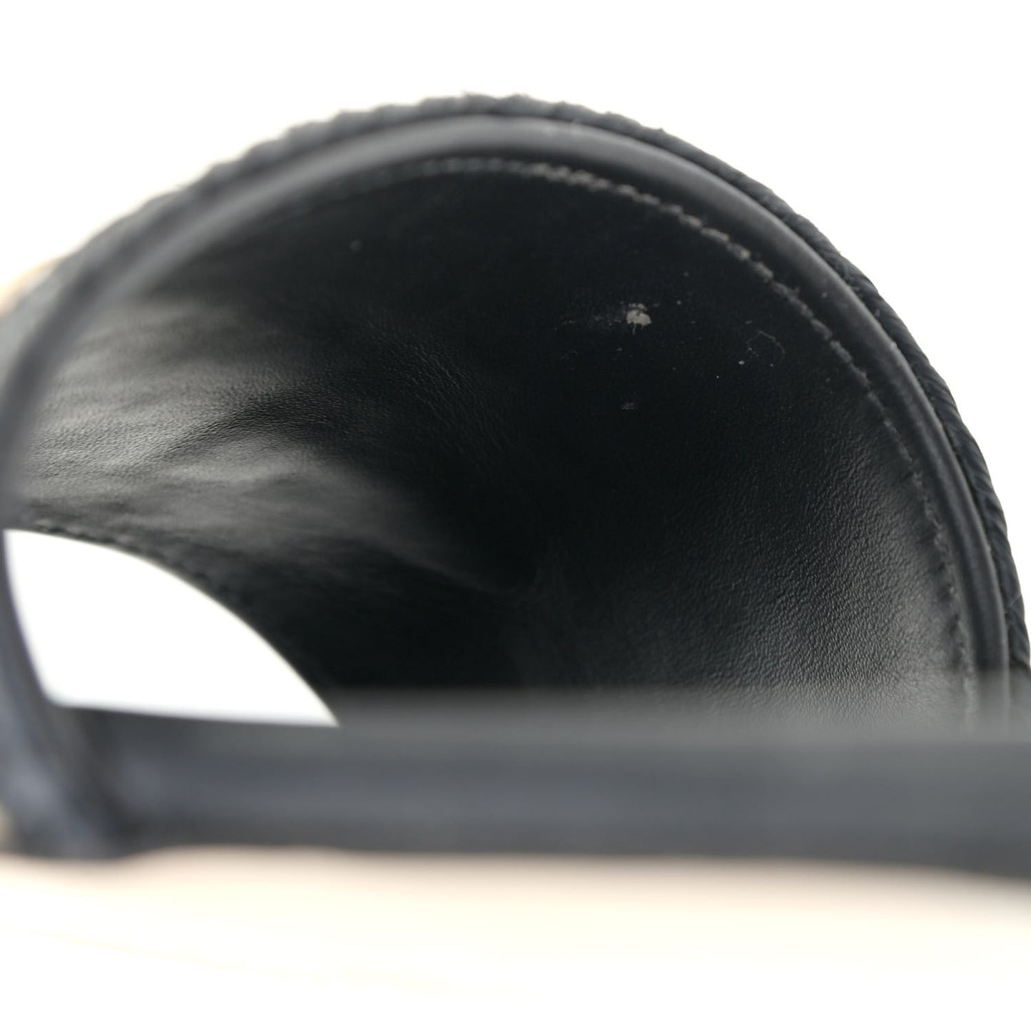 Raffia FF Flat Slide Sandals 37 Natural Black