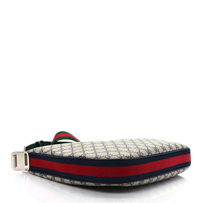 Gucci GG Supreme Monogram Textured Calfskin Web Large Attache Shoulder Bag Beige Blue 4 of 9