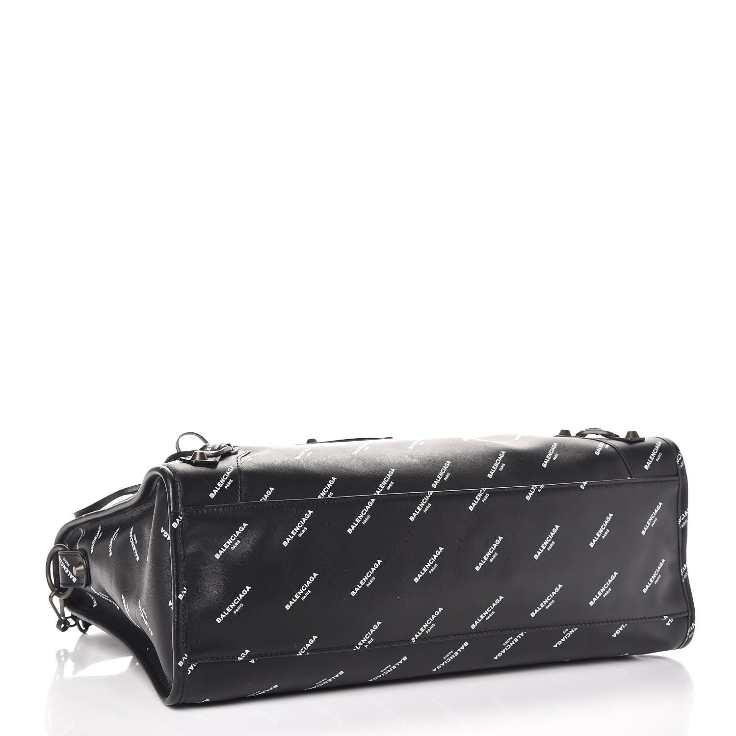 Balenciaga Veau Allover Logo Classic Hardware City Black White 5 of 8