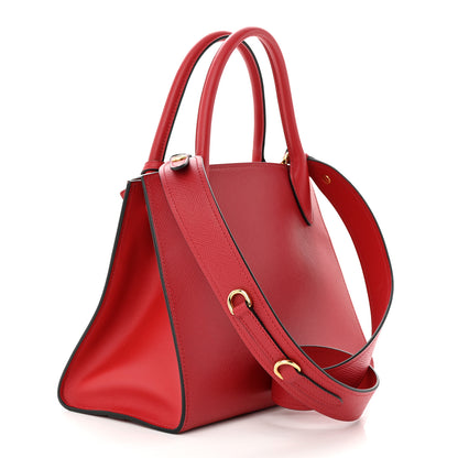 Prada Saffiano Cuir Calfskin Small Monochrome Top Handle Tote Fuoco 3 of 9