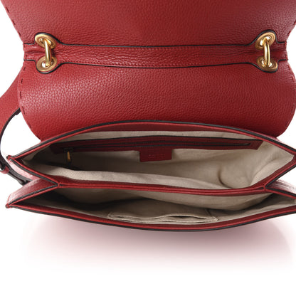 Gucci Cellarius Calfskin Feline GG Marmont Flap Shoulder Bag Vulcanic Red 4 of 9