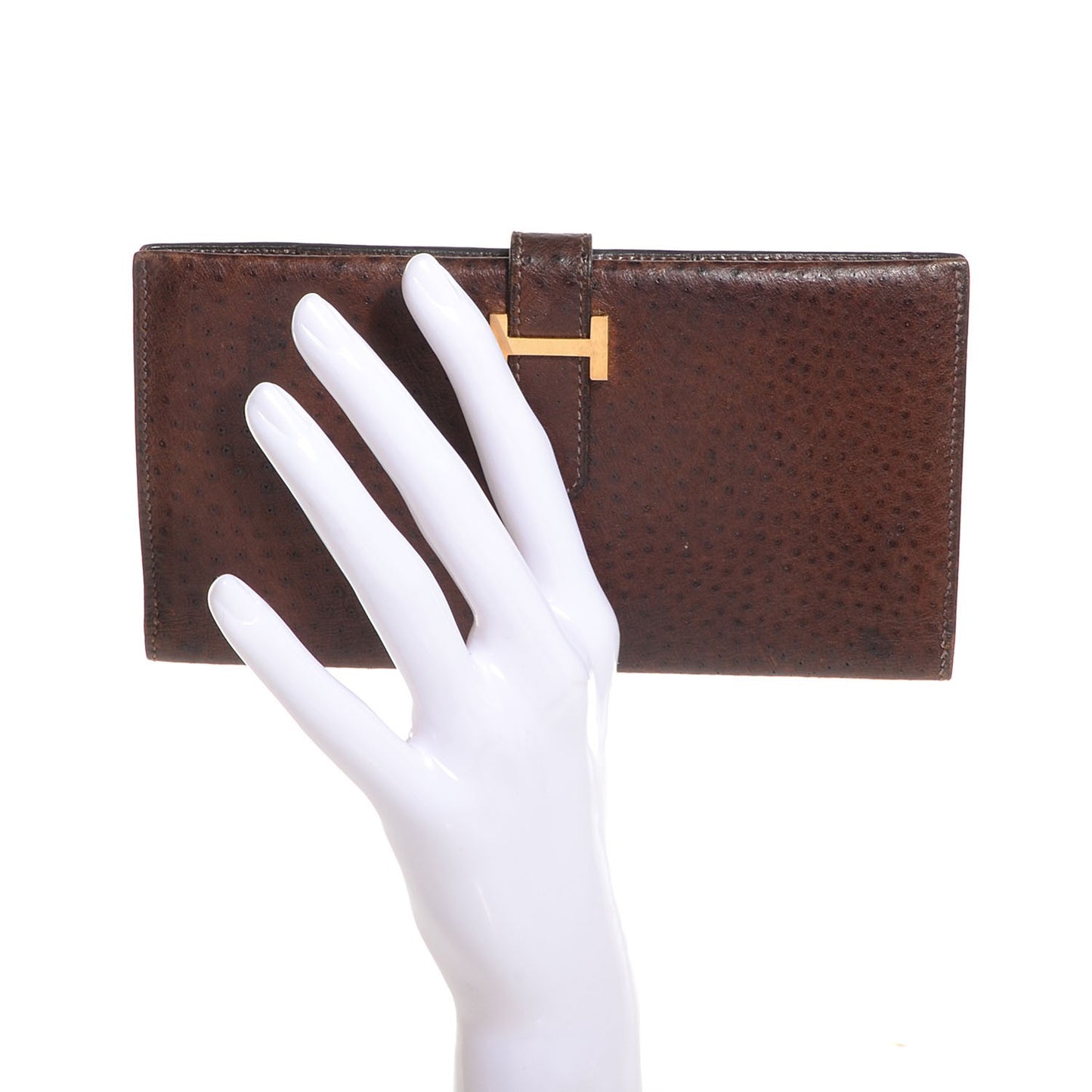 Ostrich Bearn Wallet Chocolate