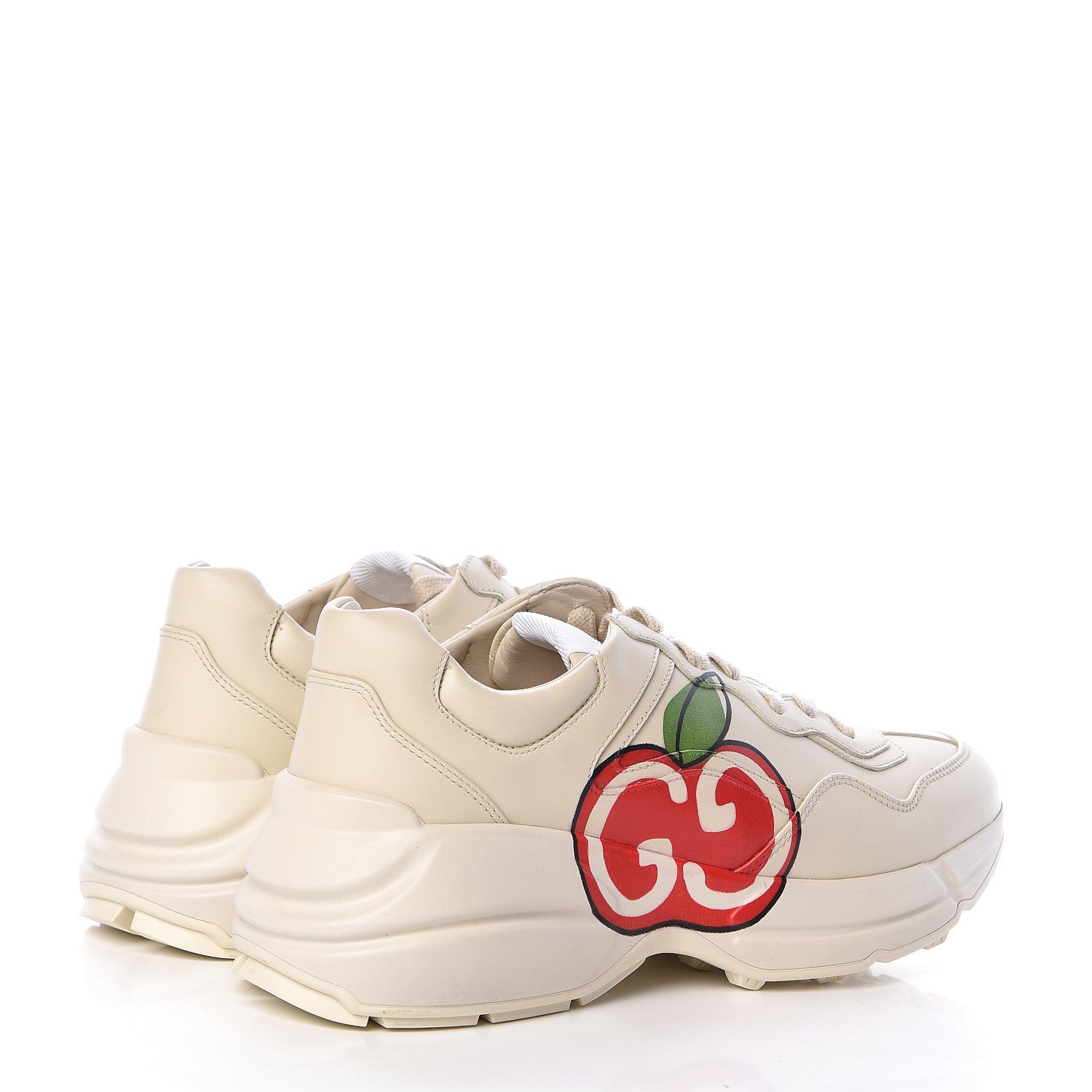 Gucci Calfskin GG Apple Womens Rhyton Sneakers 39 Ivory 4 of 9