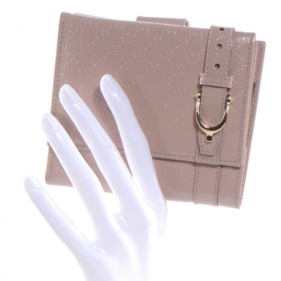 Gucci Patent Microguccissima Nice French Flap Wallet Dark Cipria 2 of 8