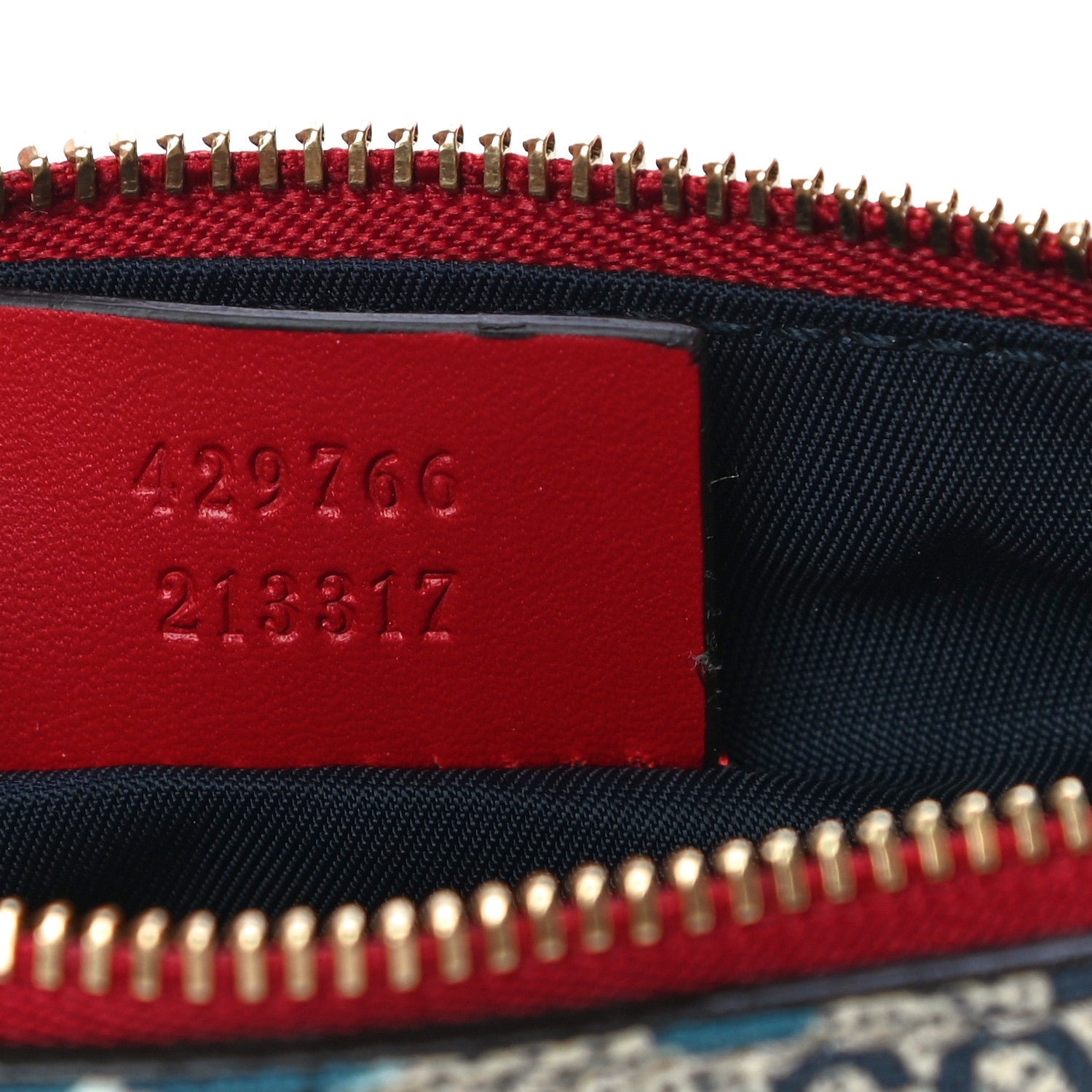 Gucci GG Supreme Monogram Blooms Mini Chain Bag Beige Blue Navy Hibiscus Red 7 of 10