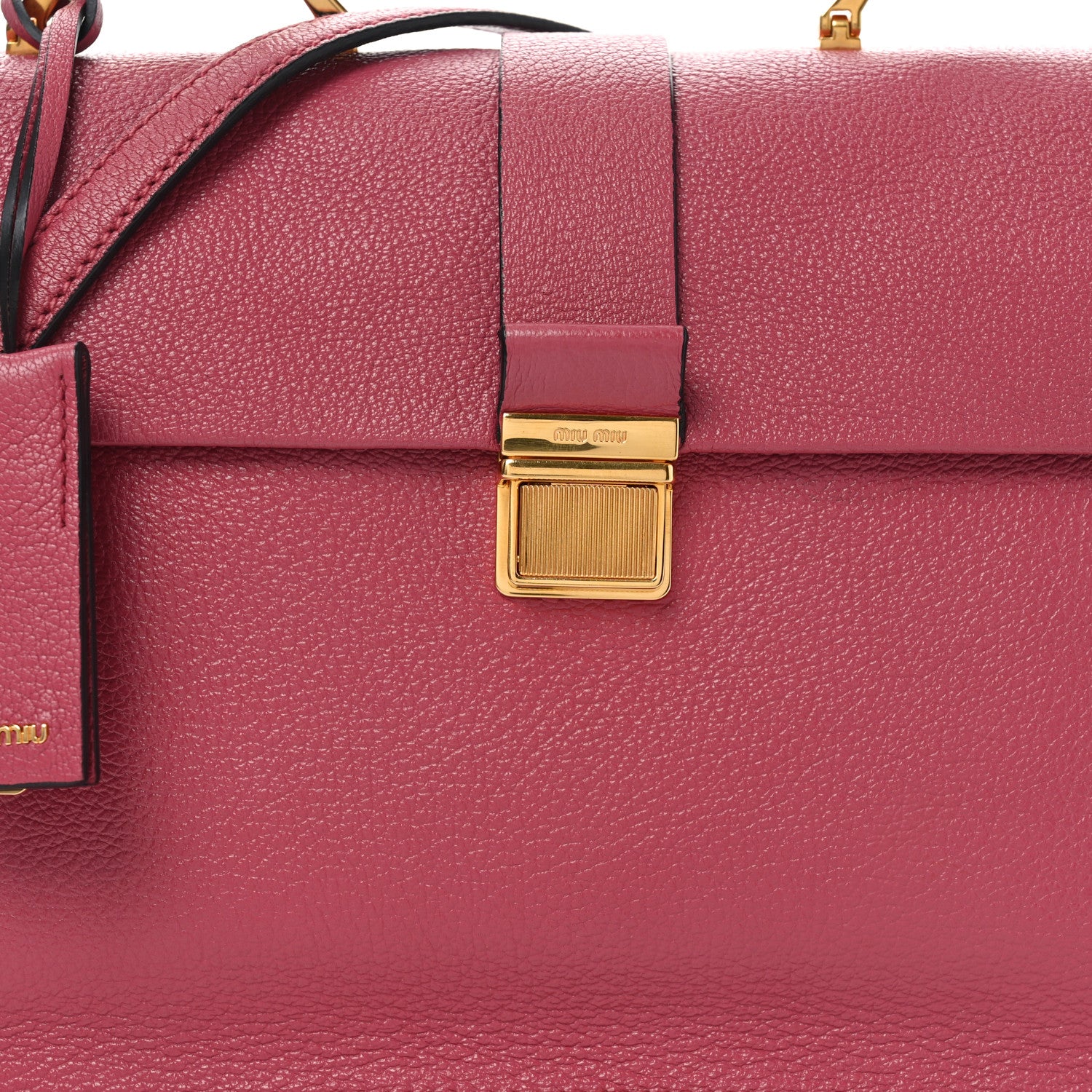 Miu Miu Goatskin Madras Top Handle Bag Bruyere 7 of 9