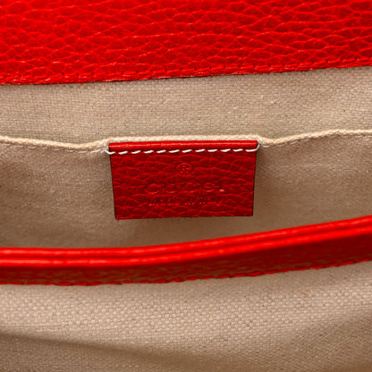 Gucci Dollar Calfskin Crystal Web Mini Dionysus Bamboo Top Handle Bag Hibiscus Red 6 of 15