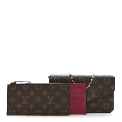 Louis Vuitton Monogram Pochette Felicie Chain Wallet Fuchsia 3 of 11