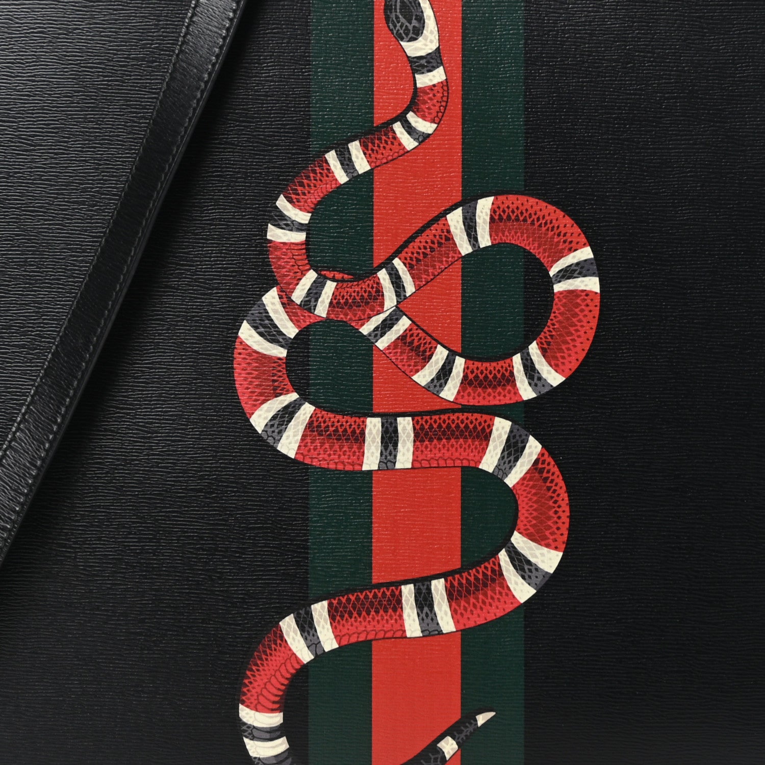 Gucci Calfskin Kingsnake Print Vertical Tote Black 9 of 11