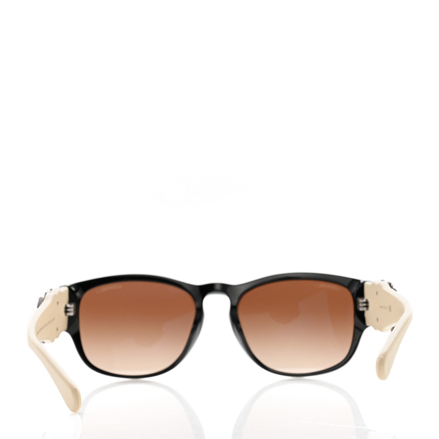 Chanel Acetate Lambskin Crystal Baguette Chain CC Sunglasses 5454-Q-B Black Beige 8 of 9