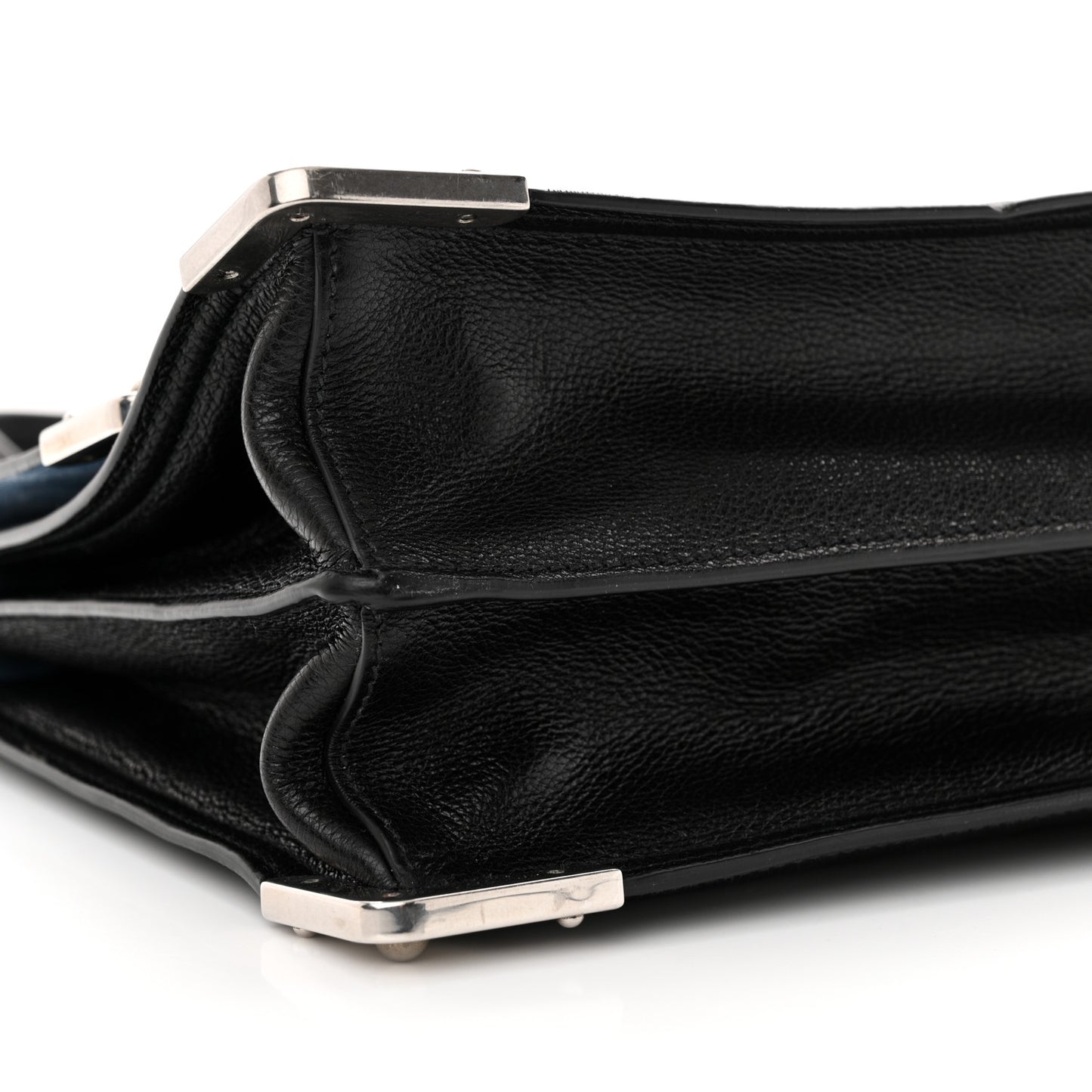 Glace Calfskin Large Soft Cahier Bag Black