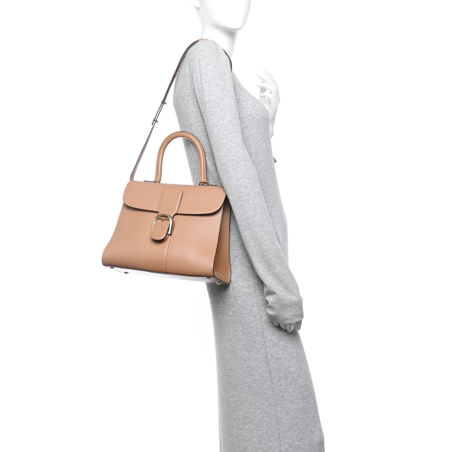 Delvaux Box Calfskin MM Brillant Satchel Vison 2 of 15
