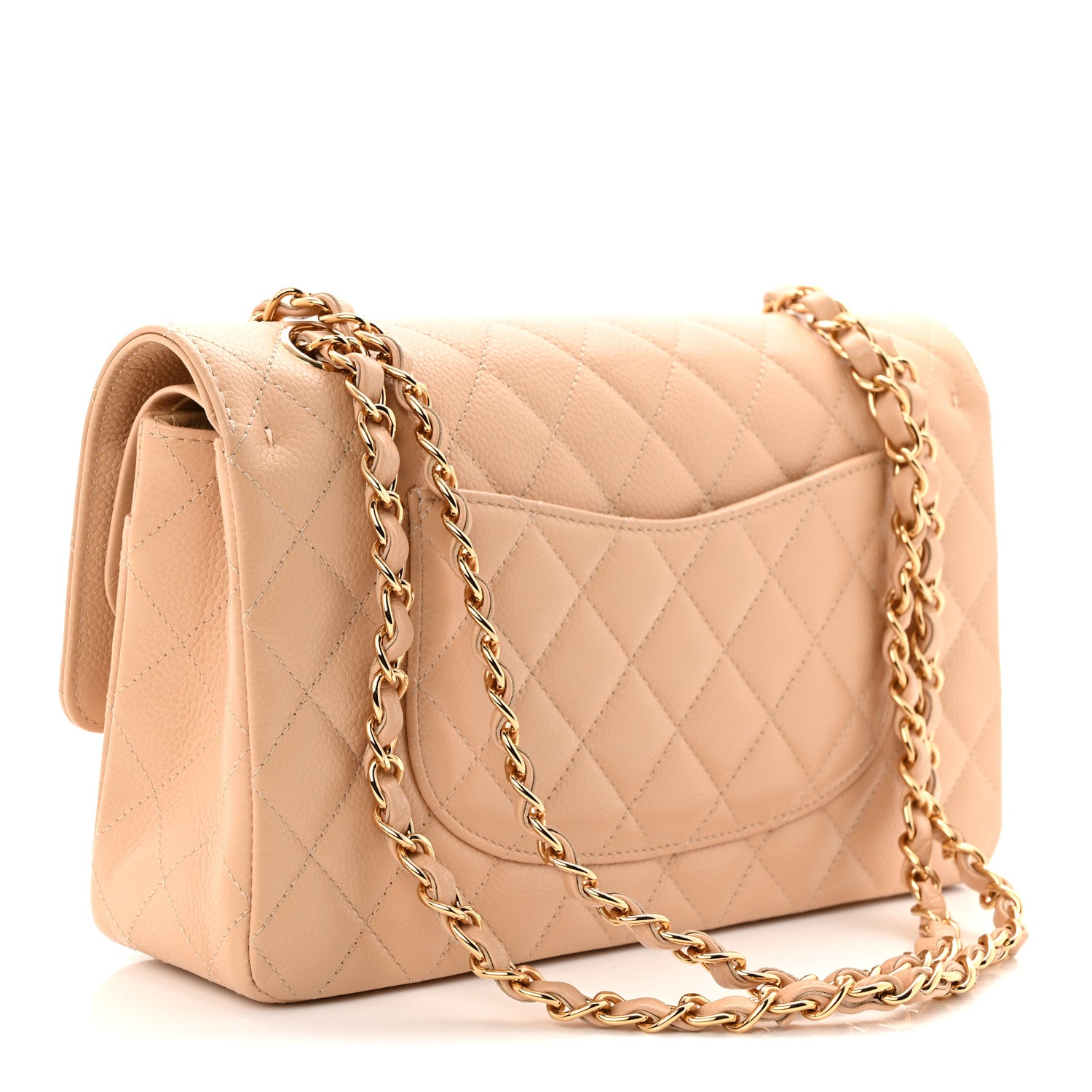 Chanel Caviar Quilted Medium Double Flap Beige 3 of 11