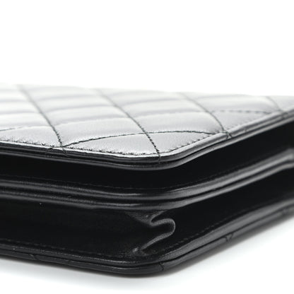 Chanel Iridescent Lambskin Quilted Pearl Wallet On Chain WOC Black 11 of 16