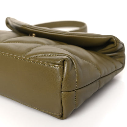 Saint Laurent Lambskin Quilted Toy Loulou Puffer Monogram Chain Satchel Hazel Green 8 of 9