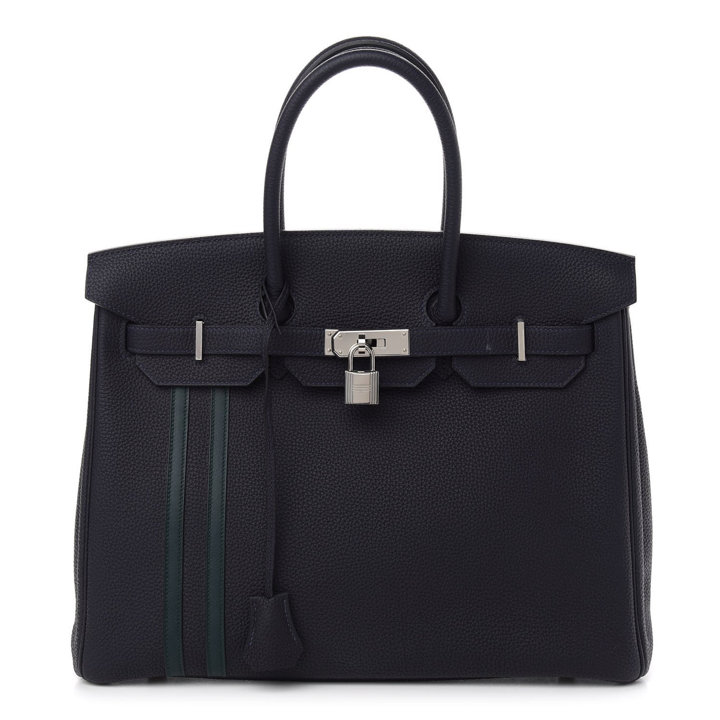 Togo Swift Officier Birkin 35 Bleu Nuit Vert Cypress