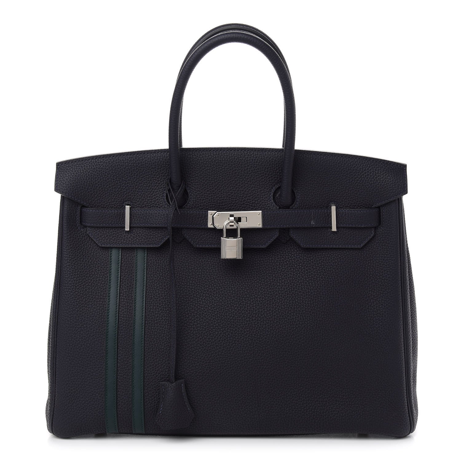 Hermes Togo Swift Officier Birkin 35 Bleu Nuit Vert Cypress 1 of 12