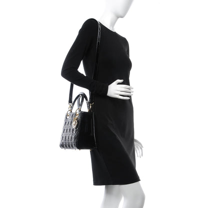 Christian Dior Patent Cannage Medium Lady Dior Black 2 of 8
