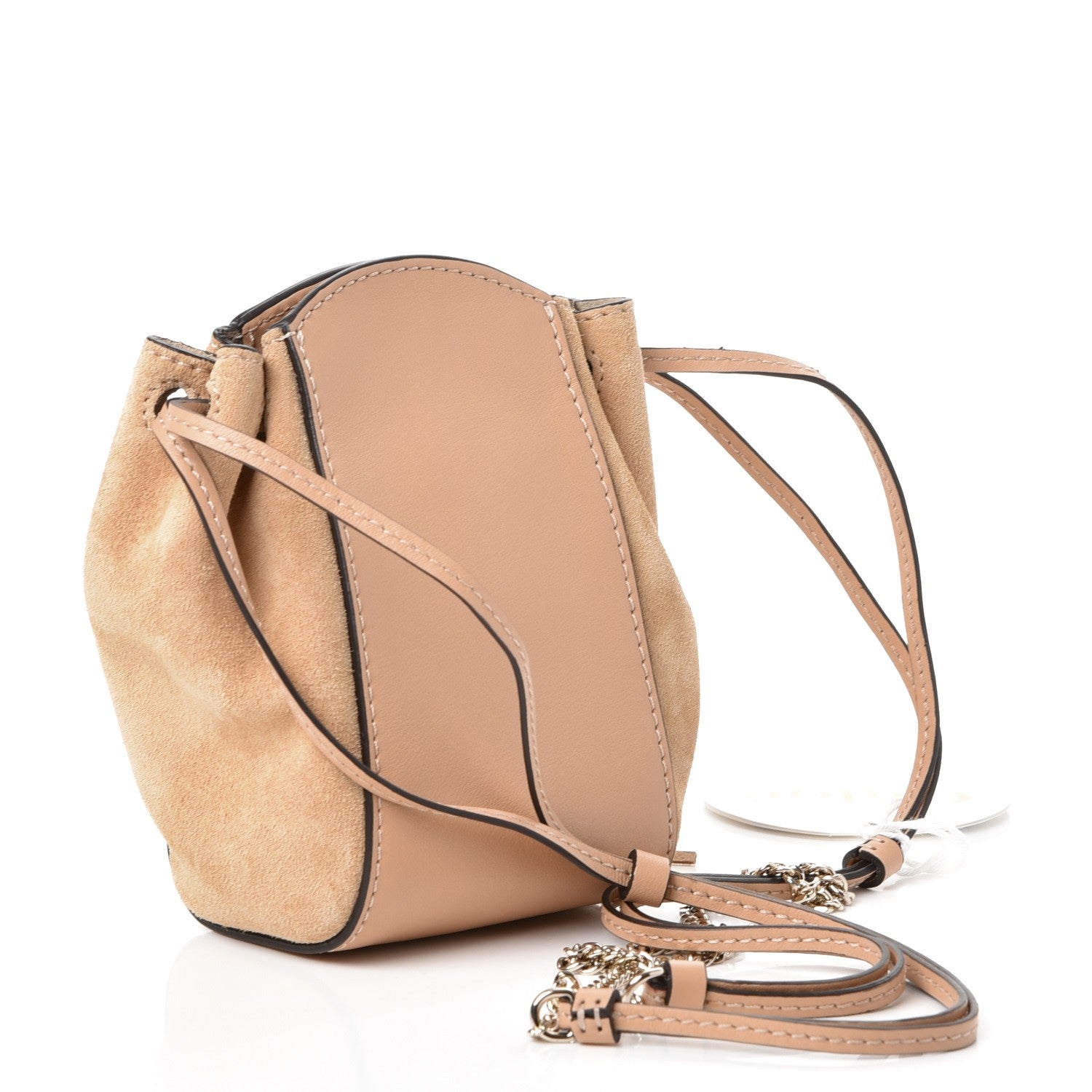 Chloe Suede Calfskin Mini Sac Drawstring Blush Nude 4 of 9