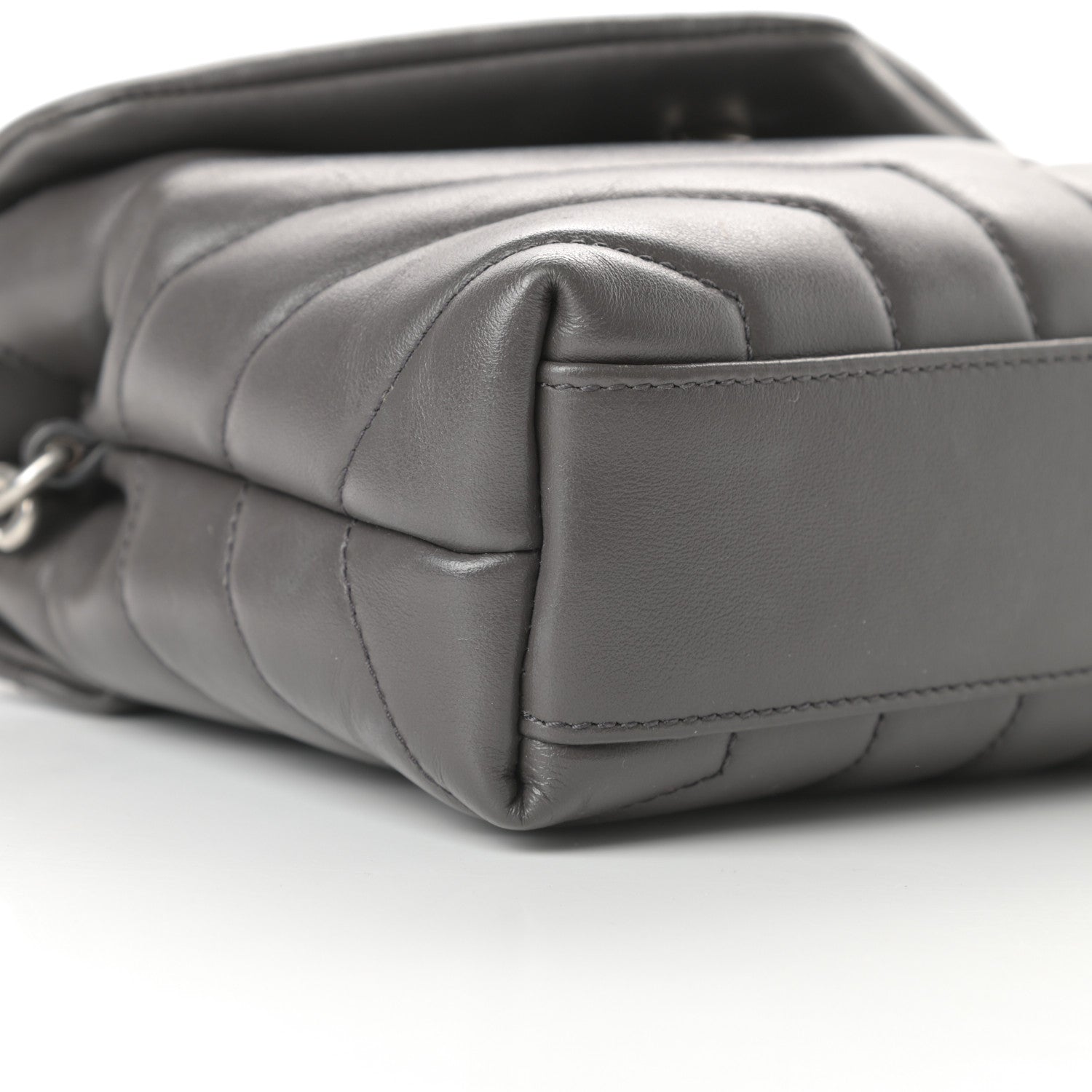 Saint Laurent Calfskin Y Quilted Monogram Toy Loulou Crossbody Bag Storm 11 of 18