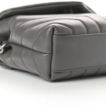 Saint Laurent Calfskin Y Quilted Monogram Toy Loulou Crossbody Bag Storm 11 of 18