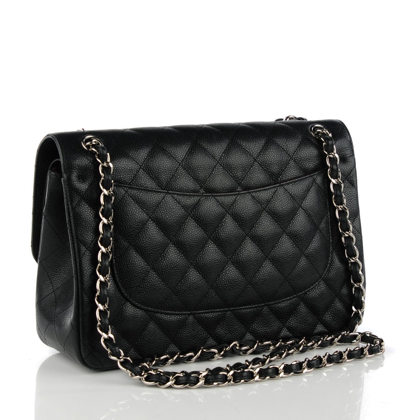 Caviar Quilted Jumbo Double Flap Black