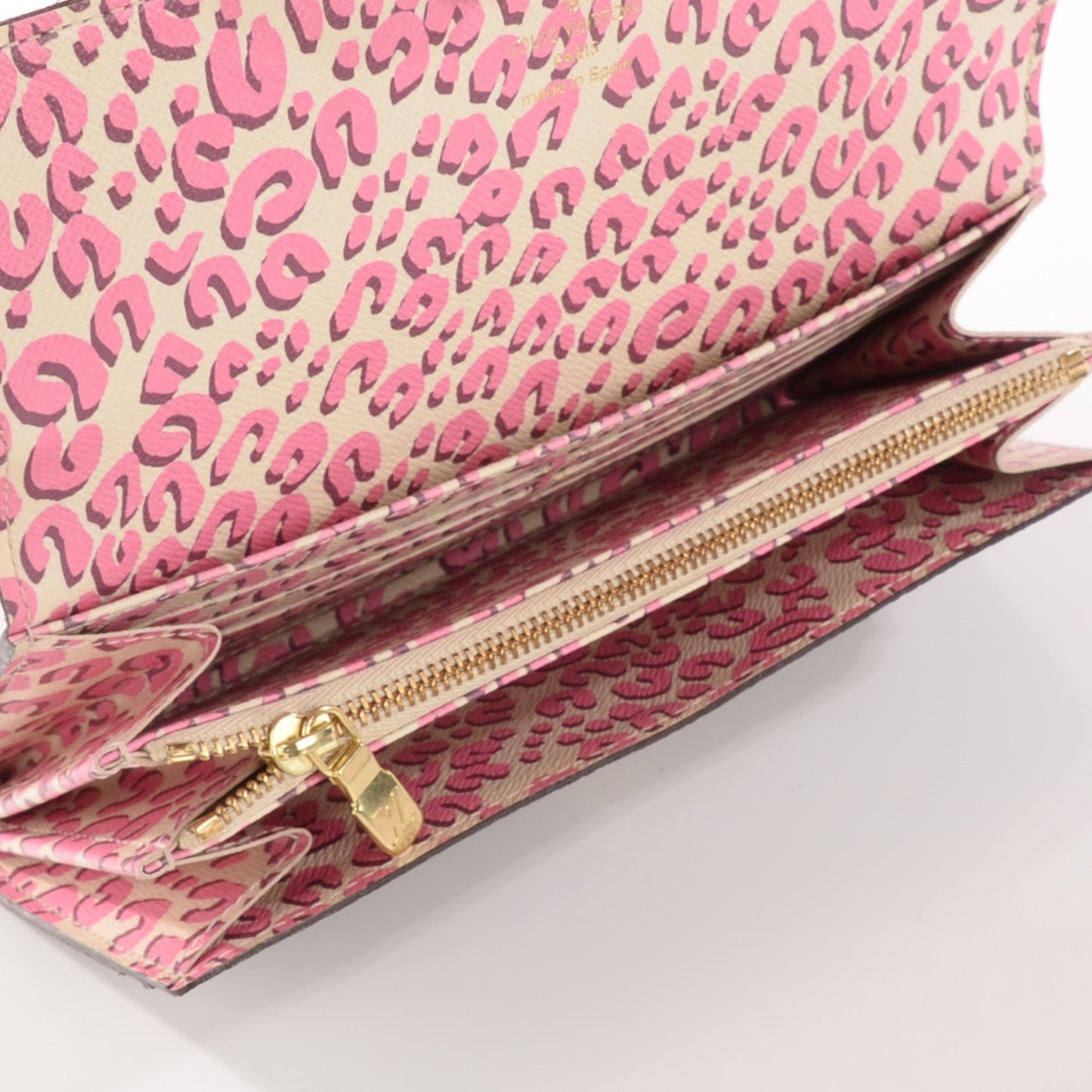 Monogram Leopard Sarah Wallet Blanc Corail