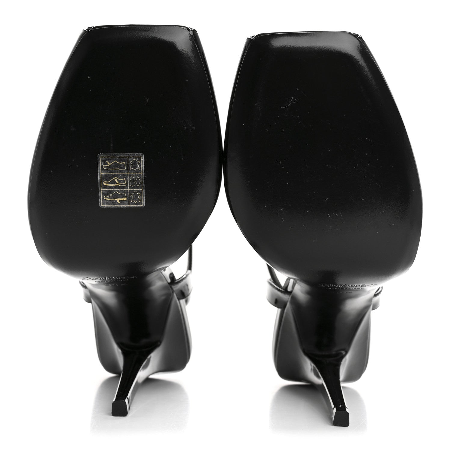 Saint Laurent Patent Calfskin La Scandale 110 Sandals 38.5 Black 6 of 10