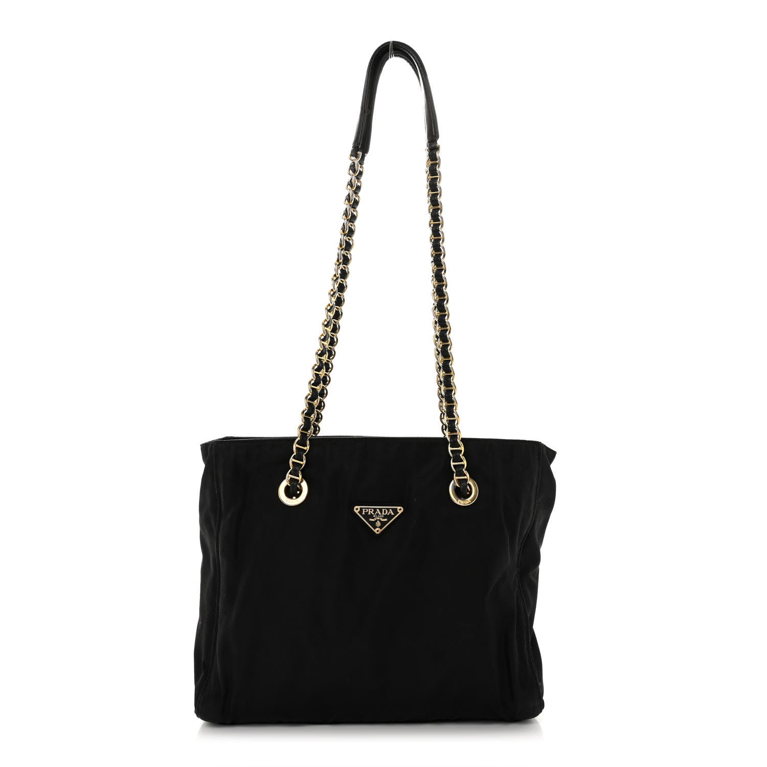 Prada Tessuto Nylon Chain Shoulder Bag Black 1 of 14