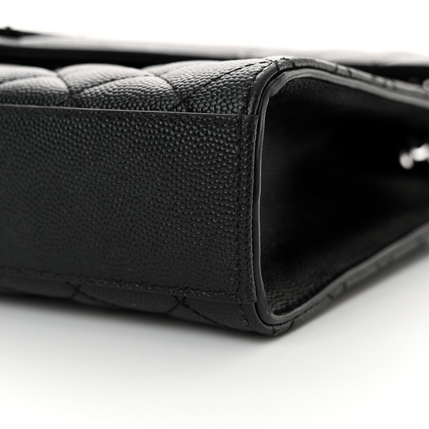 Saint Laurent Grain De Poudre Textured Mixed Matelasse Triquilt Medium Monogram Monochrome Satchel Black 10 of 14