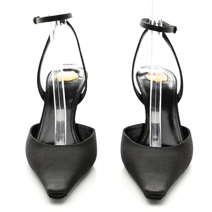 Saint Laurent Satin Crepe Aimee 75 Slingback Pumps 41 Black 3 of 10