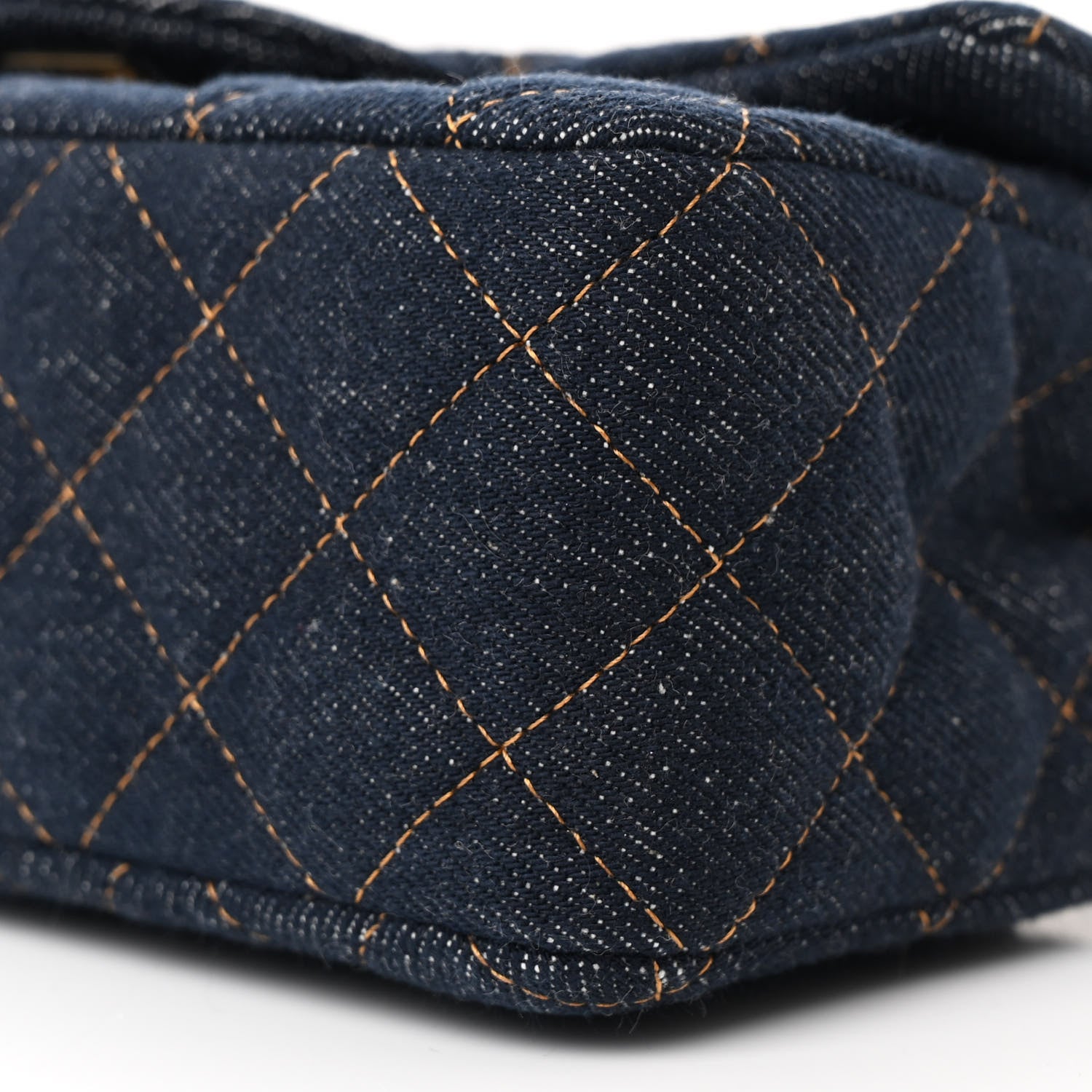 Chanel Denim Quilted Mini Rectangular Flap Dark Blue 10 of 11