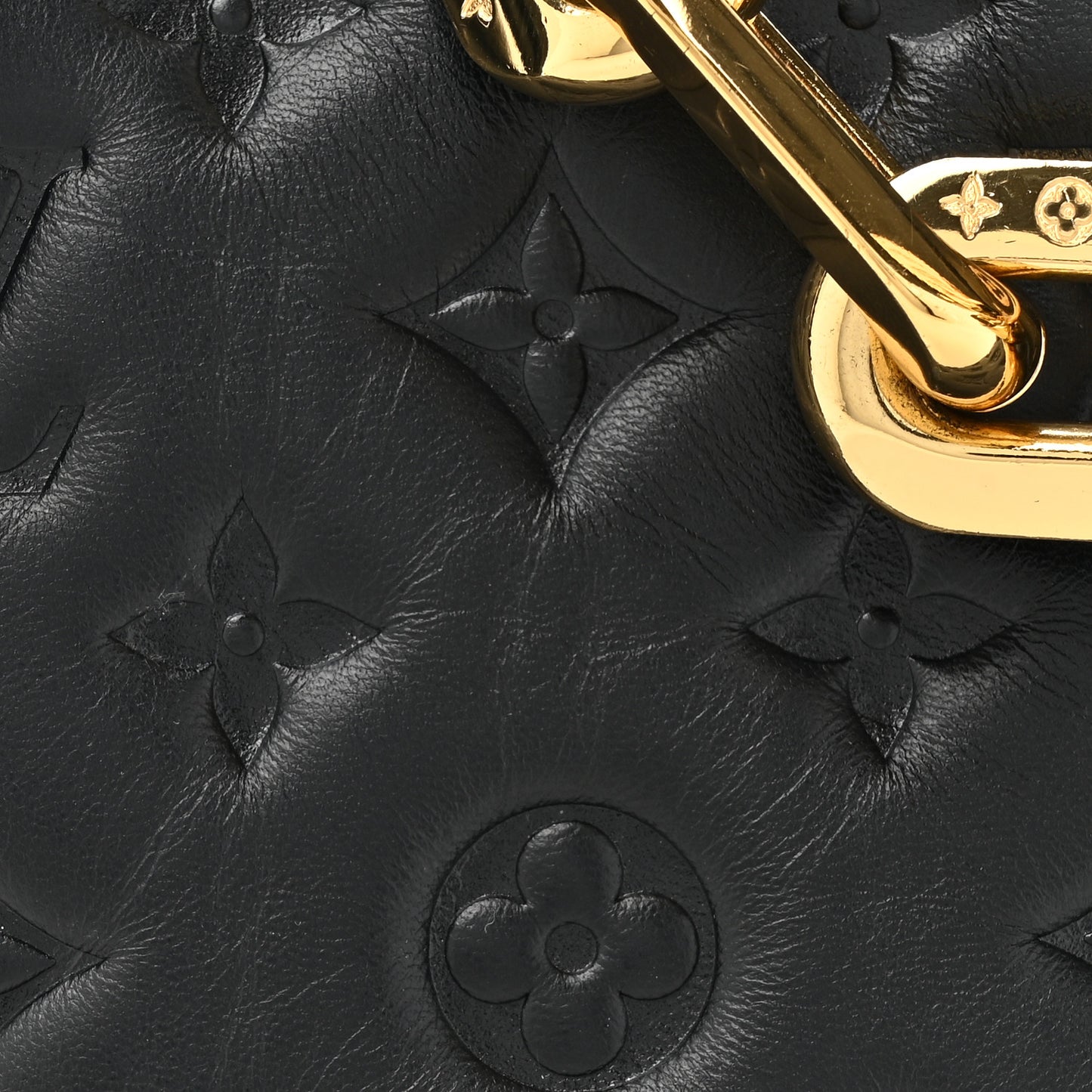 Lambskin Embossed Monogram Coussin BB Black