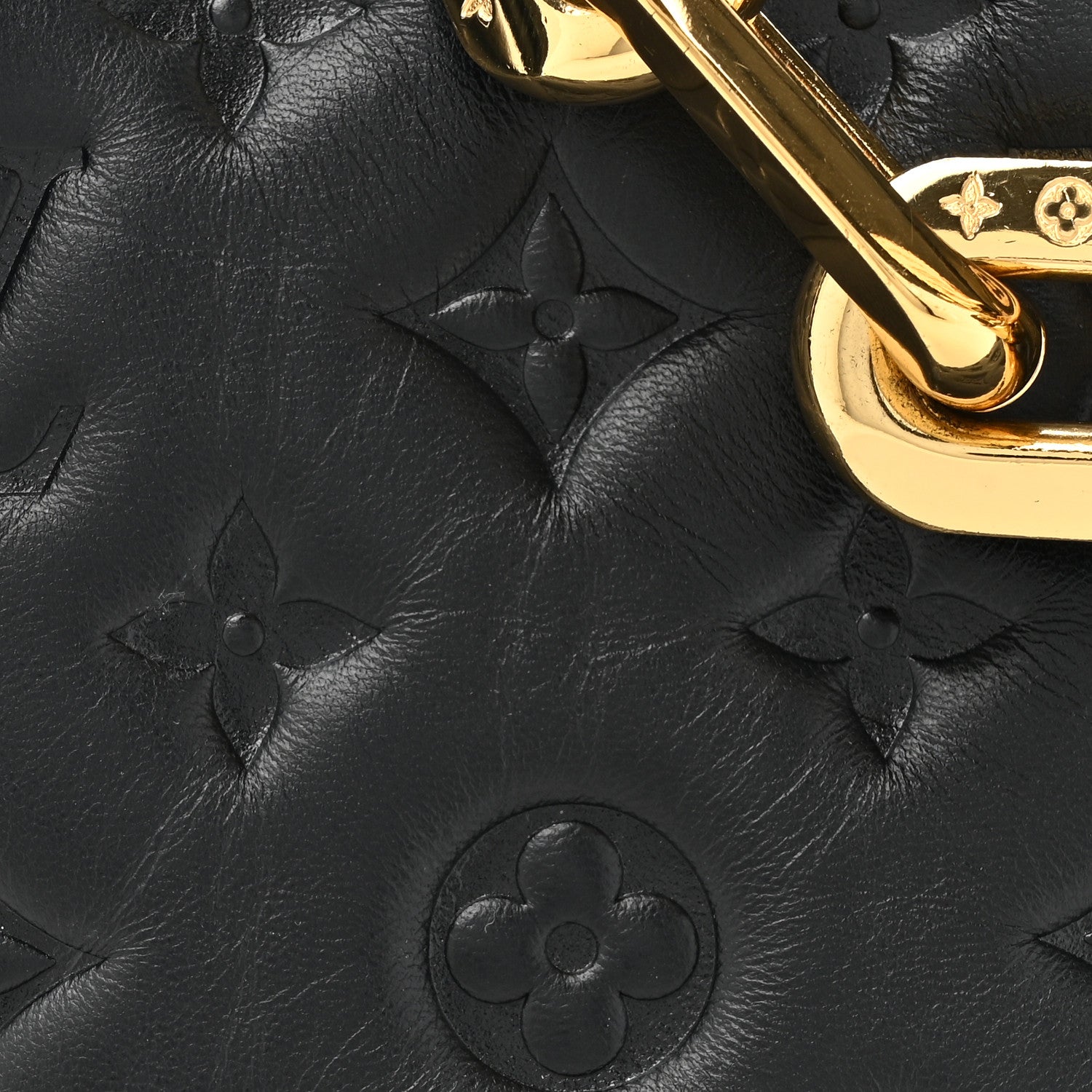 Louis Vuitton Lambskin Embossed Monogram Coussin BB Black 8 of 12