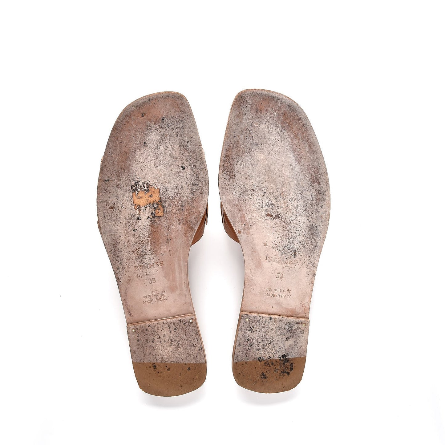 Laminated Nappa Calfskin Oran Sandals 39 Gold