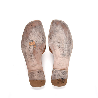 Hermes Laminated Nappa Calfskin Oran Sandals 39 Gold 7 of 12