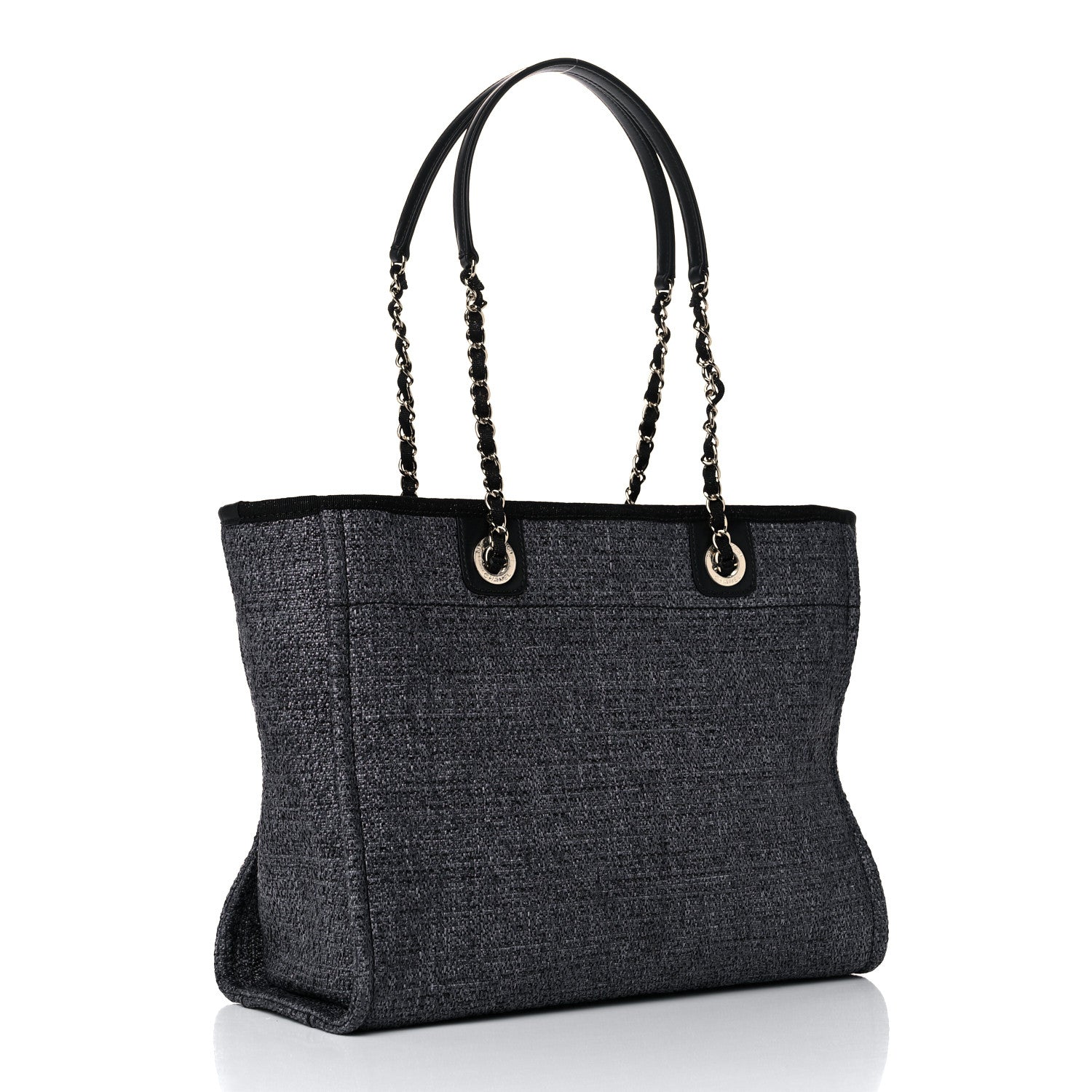 Chanel Lurex Boucle Small Deauville Tote Black 3 of 10
